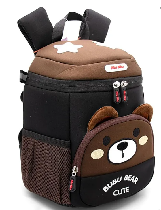 Bubu Bear Cute Luxury Bucket Backpack For Kids And Toddlers Warterproof Lightweight Spine Protection Backpack With Reflective Design For Kids Premium Design Bag For Kids Best For Pre School Kindergartens Picnic And Holidays - Height 9 Inches