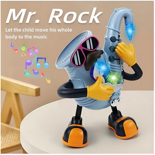 Musical Toy Mr. Rock Musical Cartoon Robot Singing And Dancing Toy With Lights And Music For Kids - Multicolor