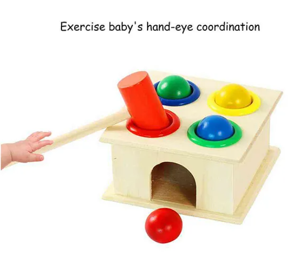 Wooden Hammer Case Game For Kids - Multicolour