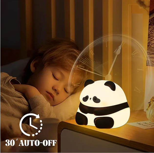 Panda Silicone Night Light Squishy LED Animal Night Light Silicone Dimmable Timed Bedside Lamp Kawaii Light Up USB Rechargeable Panda Touch Light Night Lamp Home Decor Lights With Timing Function Multicolor
