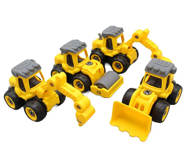 Removable And Assembly DIY Construction Engineering Car Toy With Screwdriver For Kids And Toddlers 4 Peces - Multicolor