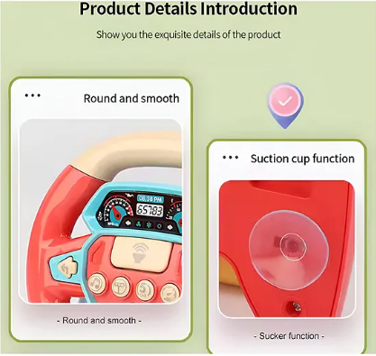 Musical Toys For Kids Multifunctional Steering Wheel Toys With Lights And Music Baby Turn And Learn Driver With Mini Steering Wheel Toys Early Learning Educational Kids Toys Driving Simulation Toy - (Pack of 1 - Color May Vary)
