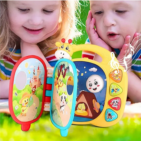 Giraffe Musical Storybook Toys With Lights And Soothing Music Fun Entertainment Kids Toys Educational Giraffe Learning Book Toy - Multicolor