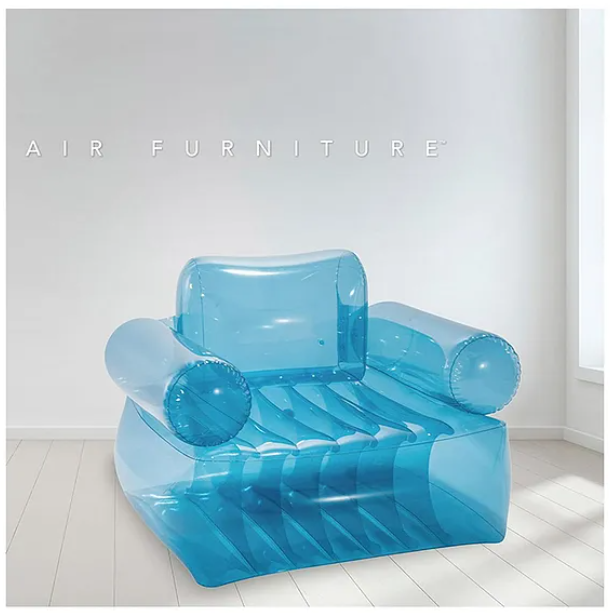 Inflatable Blue Armchair Transparent Sofa Inflatable Armchair Intex Air Furniture Blue