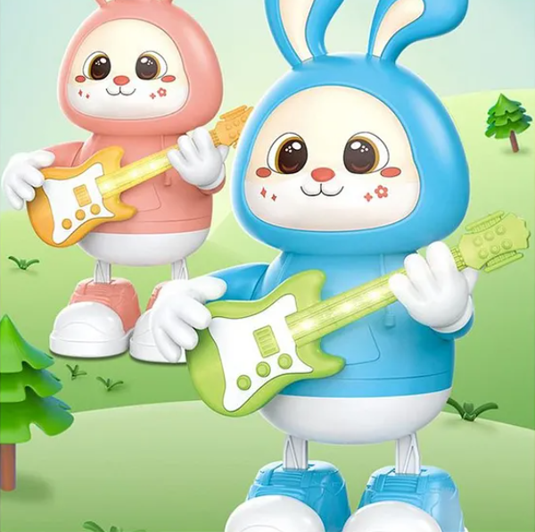 Rabbit Guitarist Cute Musician Musical Toy For Kids Dancing Bunny Musical Toys With Guitar On Hands Interactive Soothing Music And Lights Color May Vary