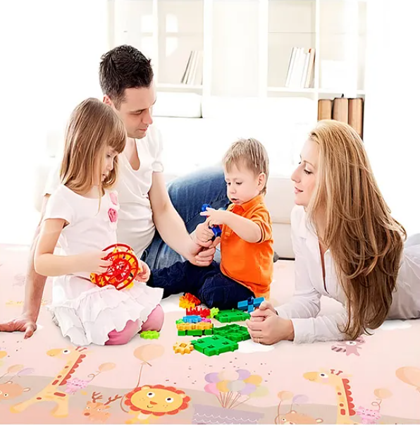 Animal Theme Double Sided Water Proof Extra Large Fordable Foam Baby Play Mat Folding Mat Baby Crawling Mat - (Design May Vary - Multicolor)