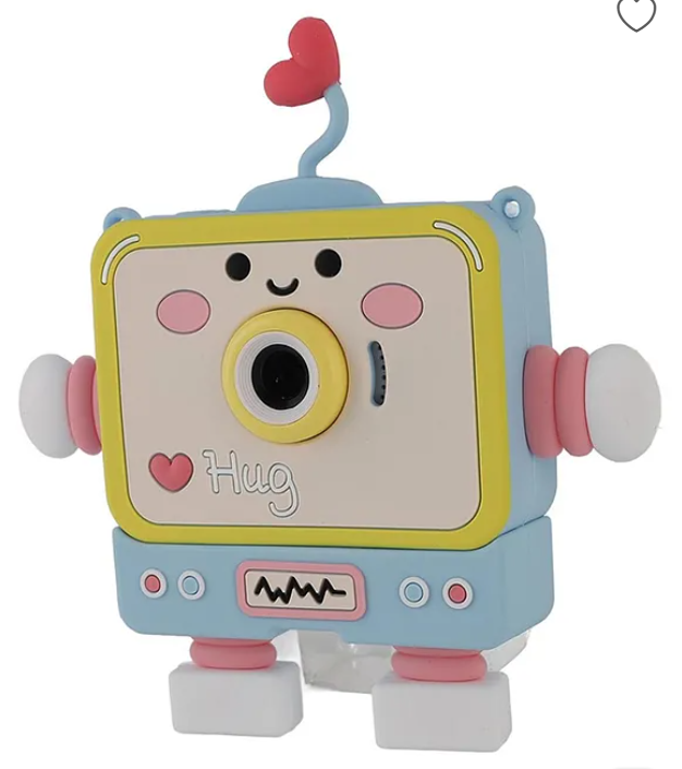 Digital Handy Portable Cute Love Robot Camera Full HD 1080P 2.0 Screen with Inbuilt Games Kids Camera - Multicolor