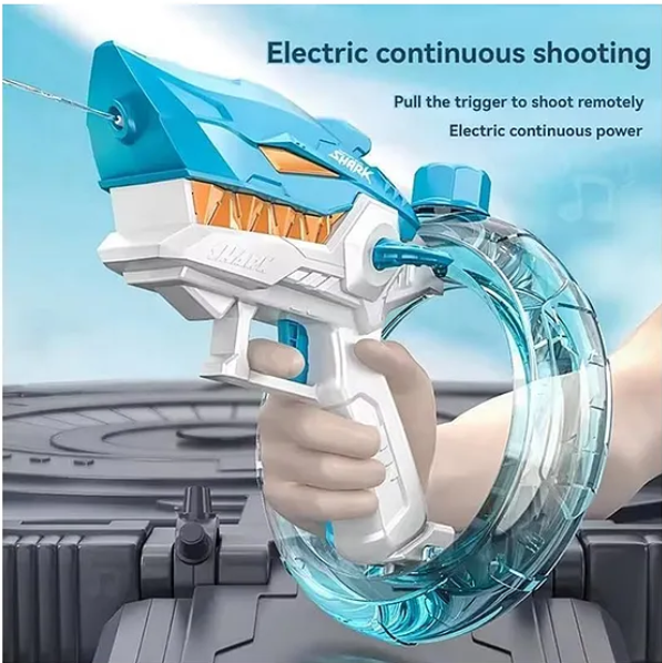 Realistic Water Gun Toys For Kids Electric Shark Water Gun Toys Repeater Automatic Water Spray Gun High Pressure Water Play Gun Toy - Color May Vary