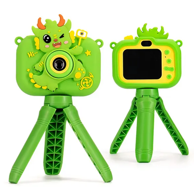 Digital Handy Portable Cute Cartoon Kids Camera Full HD 1080P 2.0 Screen with Inbuilt Games And Tripod Stand (Pack of 1 Color May Vary)
