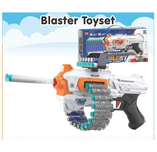 Blast of Flames Soft Bullet Gun Toys For Kids Chain Fed 24 Magazine Round Fun Entertainment Engaging Kids Toys Bullet 40 pcs - Multicolor