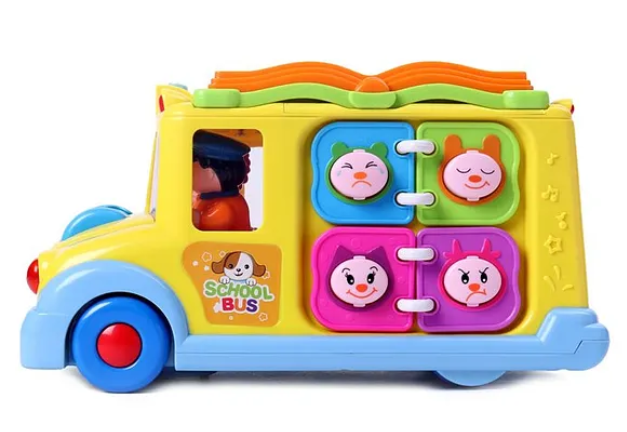 Multi Activity School Bus with Light & Music- Multicolor