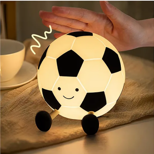 Football Night Light Lamp Super Cute Silicone Night Lamps Squishy LED Football Design Night Light For Kids And Adults Silicone Dimmable Timed Bedside Lamp USB Rechargeable Touch Light Night Lamp Multicolor