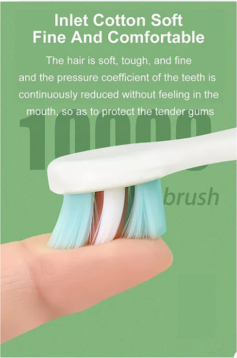 Cute Dino Design Soft Toothbrush For Babies And Kids Extra Microfiber Soft Bristles With Silicone Grip