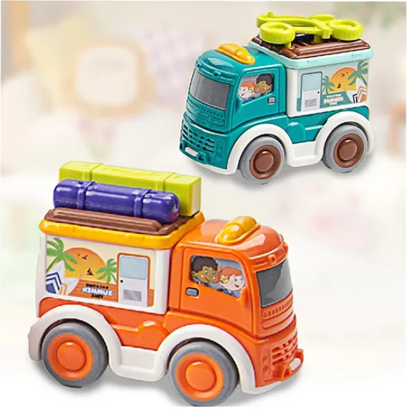 Holiday Cruze Pull-Back Vacation Vans Pack of 3 | Vacations Vans For Kids | Colorful Van Toy Set for Fun & Imaginative Play - Multicolor