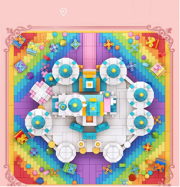 Rainbow Castle Building Blocks Architecture Building Bricks Assembly Toy For Kids 2988 Pieces - Multicolor