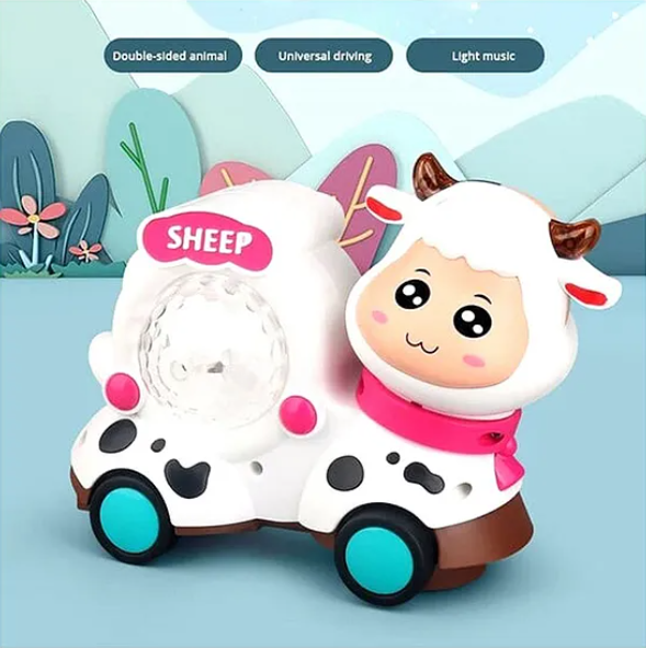 Musical Two-Sided Cattle And Sheep Animal Toy With Light And Music For Kids Multicolor