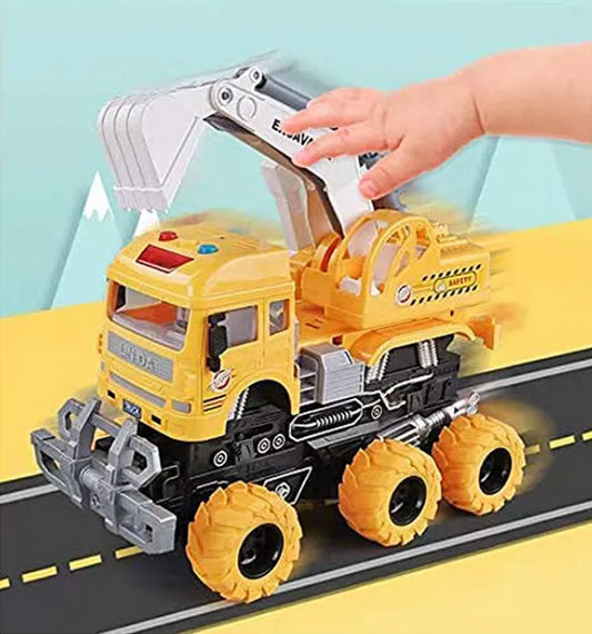 Friction Excavator Truck Toy - Yellow