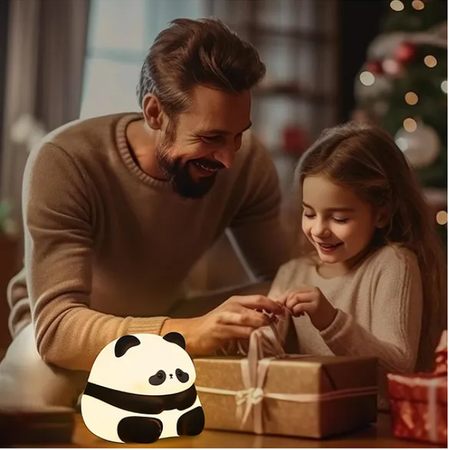 Panda Silicone Night Light Squishy LED Animal Night Light Silicone Dimmable Timed Bedside Lamp Kawaii Light Up USB Rechargeable Panda Touch Light Night Lamp Home Decor Lights With Timing Function Multicolor