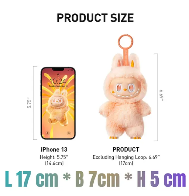 Cute Labubu Energy Monster Style Vinyl Plush Keychain Mystery Box Collectible Toy for Kids & Adults 17 cm (Pack of 1 - Color and Design May Vary)