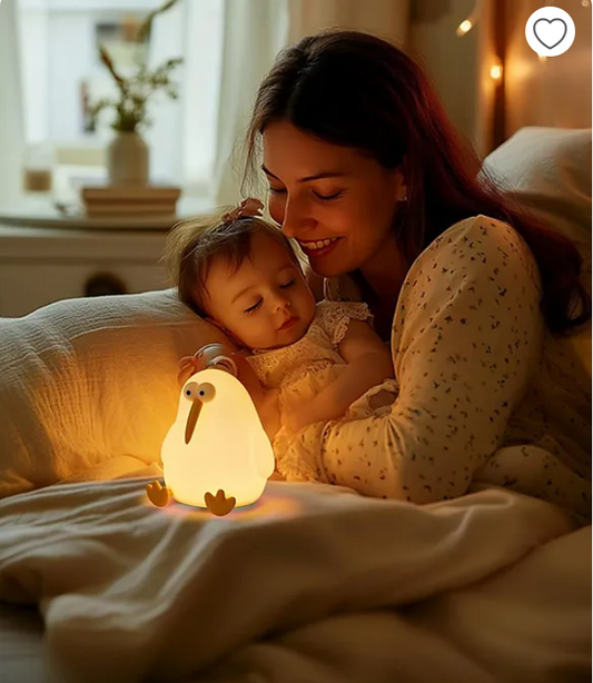 Cute Night Light For Kids Cute Kiwi Bird Silicon Night Light Super Cute Silicone Night Lamps Squishy LED Animal Night Light Silicone Dimmable Timed Bedside Lamp 3 Lighting Modes, USB Rechargeable Touch Light Night Lamp - Multicolor