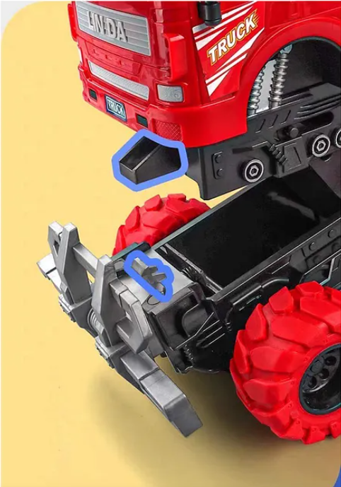 Friction Powered Dumper Truck Toy - Red & Yellow