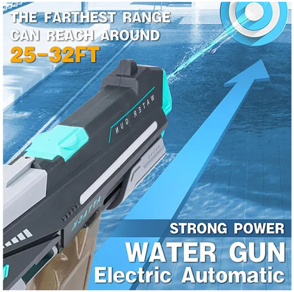 Electric water gun toy black technology repeater automatic water spray high pressure water play gun toy Electric Continuous Emission Toy summer vacation toys kids toys Summer - Multicolor