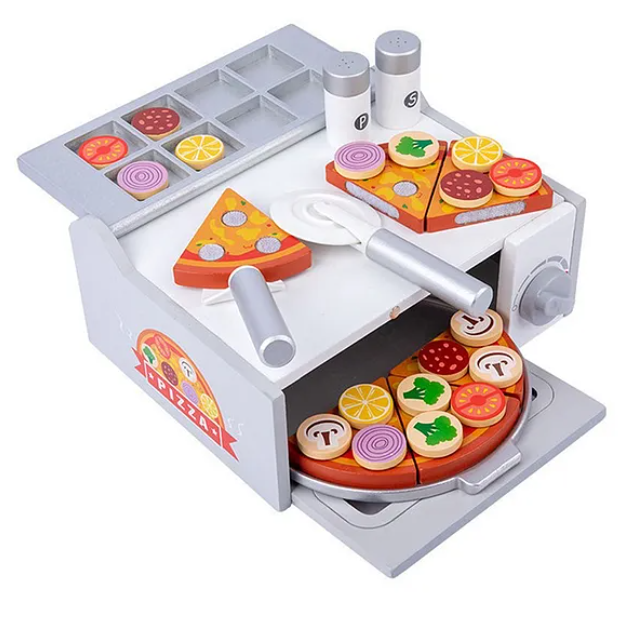 Wooden Pizza Oven Toys For Kids Cooking Educational Game Pizza Toy Fun Entertainment Enjoyable Role Pretend Play Kids Toys Multicolor
