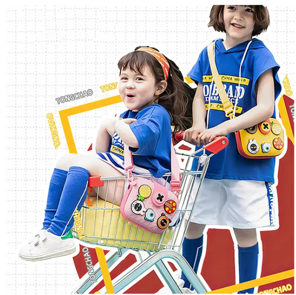 Kids Mini Purse Sling Bag with Trinkets | EVA Children Trendy Crossbody Bag for Kids with Adjustable Strap, Waterproof Design & Spacious Storage (Pack of 1 Color & Design May Vary)
