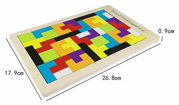 Tetris Russian Blocks Board Puzzle Multicolour - 40 Pieces
