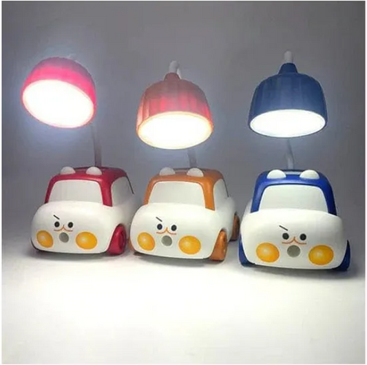 Study Lamp For Kids Cartoon Animal Car Rechargeable Desk Table Lamp 3 In 1 Study Desk LED Lamp With Sharpener And Pen Holder Electric Table Lamp Adjustable Study Desk Lamp For Study Room Home Office - (Pack of 1 - Design And Color May Vary)