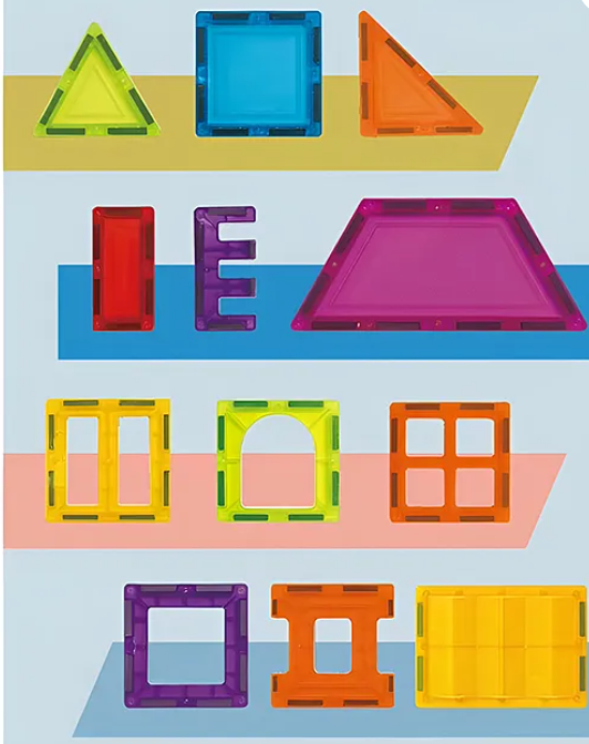 Magnetic Blocks Set 3D DIY Clear Magnetic Building Block Tiles For Kids Magnetic Construction Blocks Magnetic Tiles Toys For Kids Toddler Educational Toys 26 Pieces - Multicolor