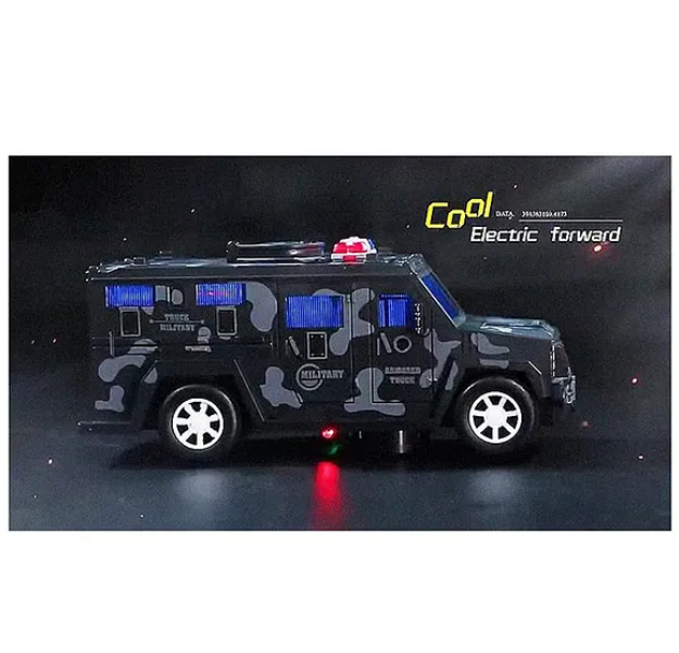 Military Car Money Safe Box For Kids Coin Cash Savings Box Bump n Go Military Car With Lights Sound Music Toy Car For Children Color May Vary