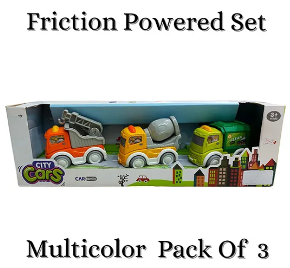 Pull Back Construction Vehicle Set Toy | Bulldozer, Mixer & Dump Truck for Kids | Fun Entertainment Kids Toys Pack of 3 - Multicolor