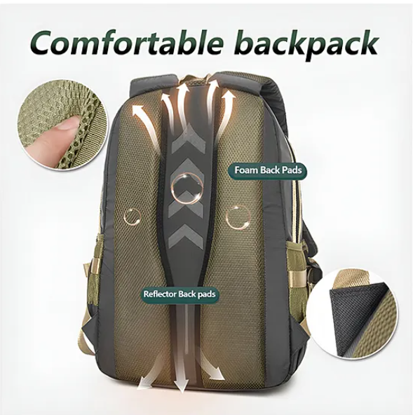Backpacks Large Capacity Light Weight Laptop Stylish Durable Water-resistant Backpack With Adjustable Straps Premium Design Bag For School College Office Travel Hiking Backpacks (Height 18 Inch - Multicolor)