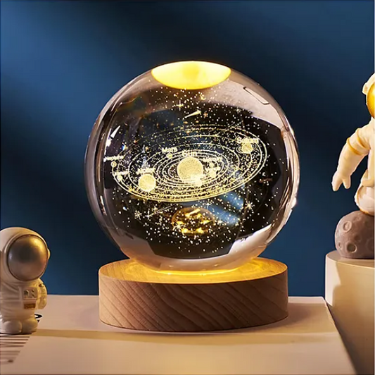3D Crystal Ball Night Lamp Crystal Ball Night Light With USB Cable Colorful LED 2.4 Inch Crystal Ball For Home Decoration Birthday Gifts Christmas Gifts Home Décor Lights Crystal Ball Lamp (Pack of 1 - Design May Vary)