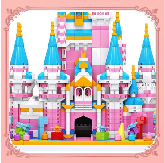 Rainbow Castle Building Blocks Architecture Building Bricks Assembly Toy For Kids 2988 Pieces - Multicolor