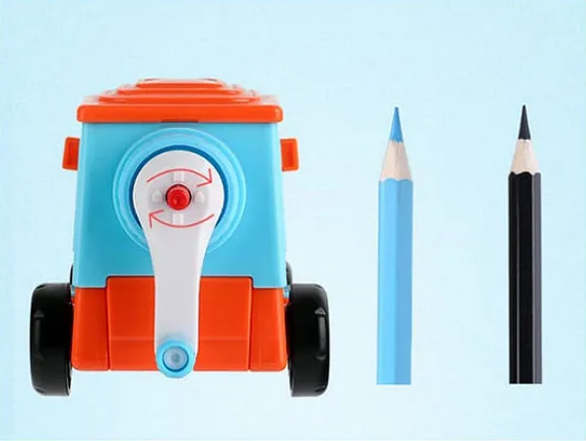 Bulldozer Shaped Table Sharpener with Moving Wheels