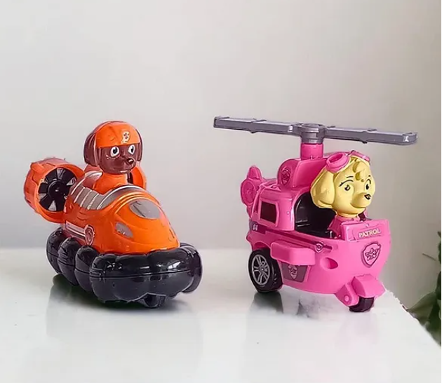 Dogs Mini Paw Patrol Pull Back Car Toy Set For Kids 6 Pieces - Multicolor