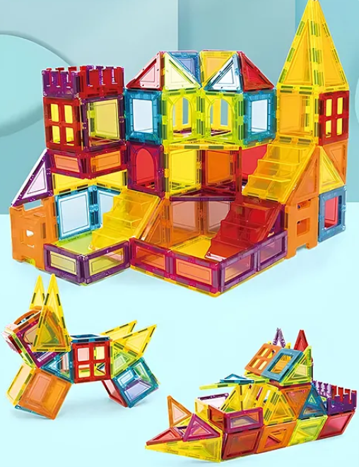 Magnetic Blocks Set 3D DIY Clear Magnetic Building Block Tiles For Kids Magnetic Construction Blocks Magnetic Tiles Toys For Kids Toddler Educational Toys 26 Pieces - Multicolor