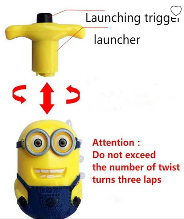 Minion Flashing Spinning Tops With LED Lights And Music For Kids - Multicolor
