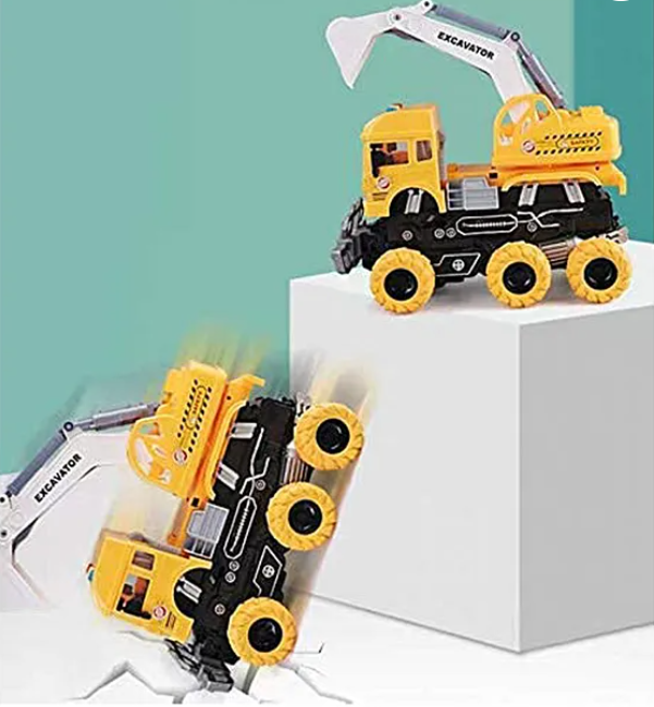 Friction Excavator Truck Toy - Yellow