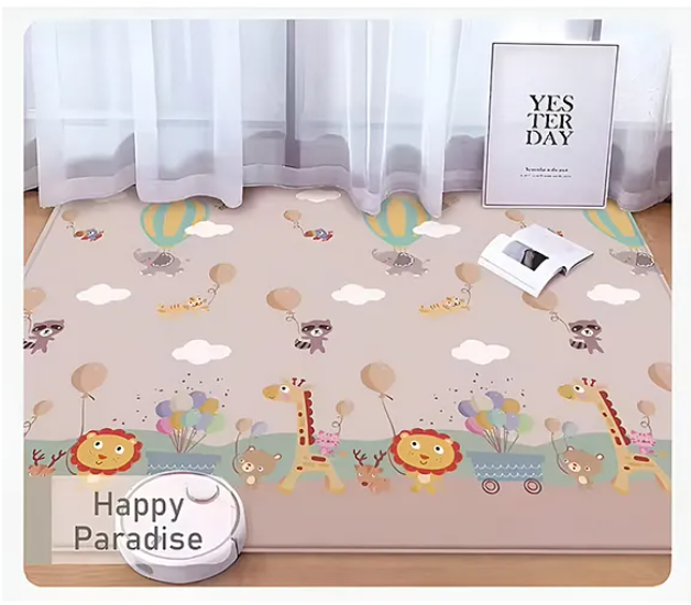 Animal Theme Double Sided Water Proof Extra Large Fordable Foam Baby Play Mat Folding Mat Baby Crawling Mat - (Design May Vary - Multicolor)