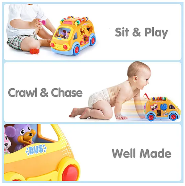 Multi Activity School Bus with Light & Music - Multicolor
