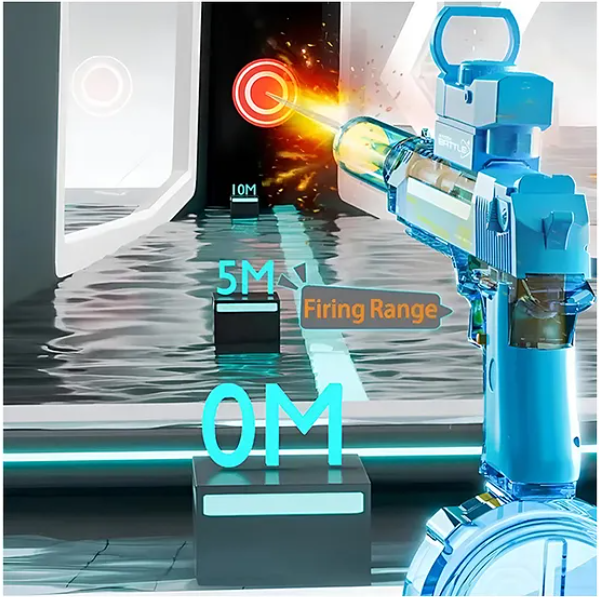 Realistic Water Gun Toys For Kids Electric Desert Eagle Water Gun Toys With LED Lights Repeater Automatic Water Spray Gun High Pressure Water Play Gun Toy - Color May Vary
