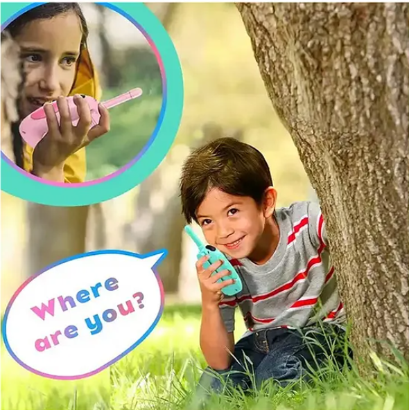 Handheld Two Ways Radio Children Walkie Talkie Rechargeable Long Range Built-in Flashlight Toy, Kids Walkie Talkie Color May Vary