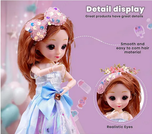 Candy Doll Pretend Play Set Toys For Kids With 4 Candy Toy And Purse Fun And Imaginative Roleplay Toy for Girls - Multicolor-Height 52 cm