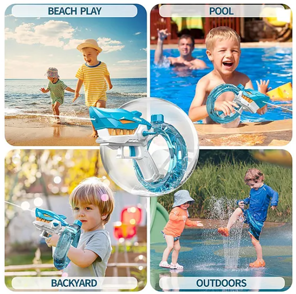 Realistic Water Gun Toys For Kids Electric Shark Water Gun Toys Repeater Automatic Water Spray Gun High Pressure Water Play Gun Toy - Color May Vary
