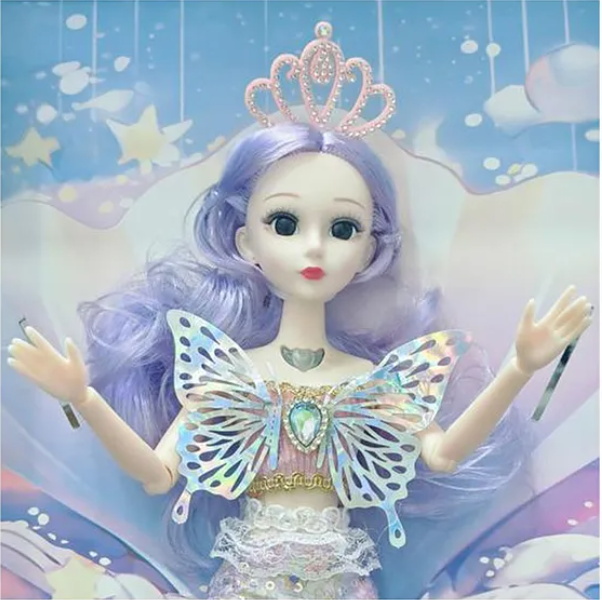 Musical Mariah Mermaid Fashion Doll Toys For Kids with 3D Eyes, Folding Pretend Play Gift for Girls Kids Role Play Toys (Pack of 1 Color & Design May Vary) - Height 35 cm