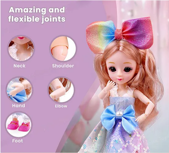 Missy & Sissy Pretend Character Playset Doll Toys For Kids With Ice Cream Buggy and 4 Desserts Gift Set Role Play Toy For Girls - Multicolor - Height 52 cm