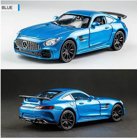 Mercedes AMG GT Sports Car Toys Alloy Metal Die-cast Friction Car With Openable Doors, Light And Realistic Music (Pack of 1 Color May Vary)